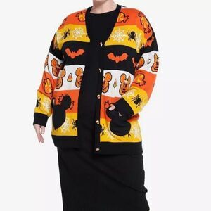 NEW Disney Hot Topic Mickey Mouse candy corn Halloween‎ cardigan sweater 2X